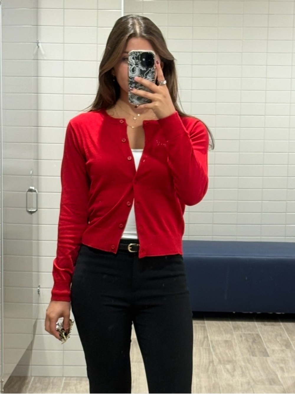 H&M Bright Red Button Cardigan